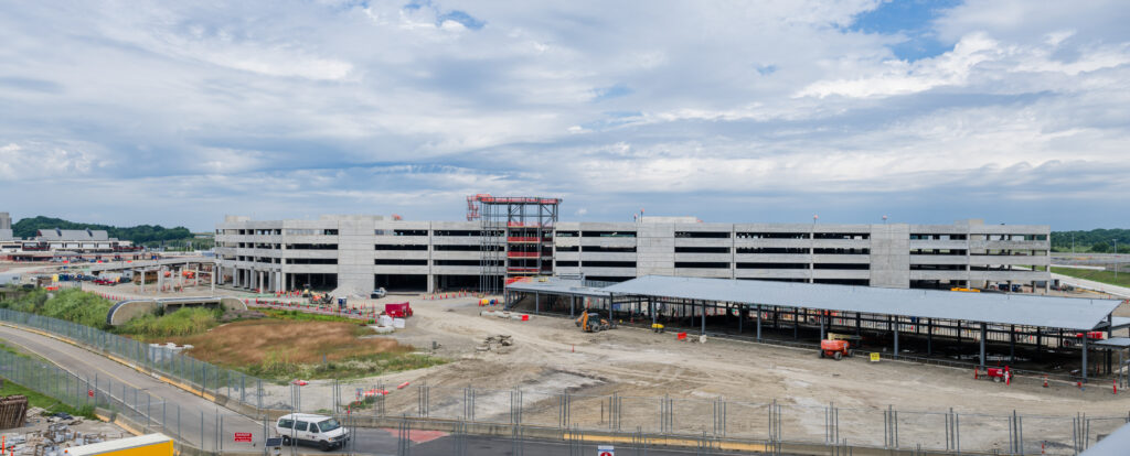 Construction at the PIT parking garage that will include the latest in parking technology - an automated parking guidance system