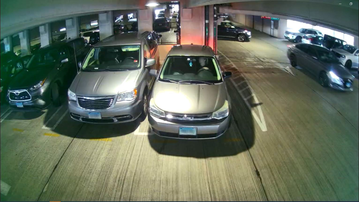 How video feed, from an APGS, of parking spaces in a parking garage can enhance retail security